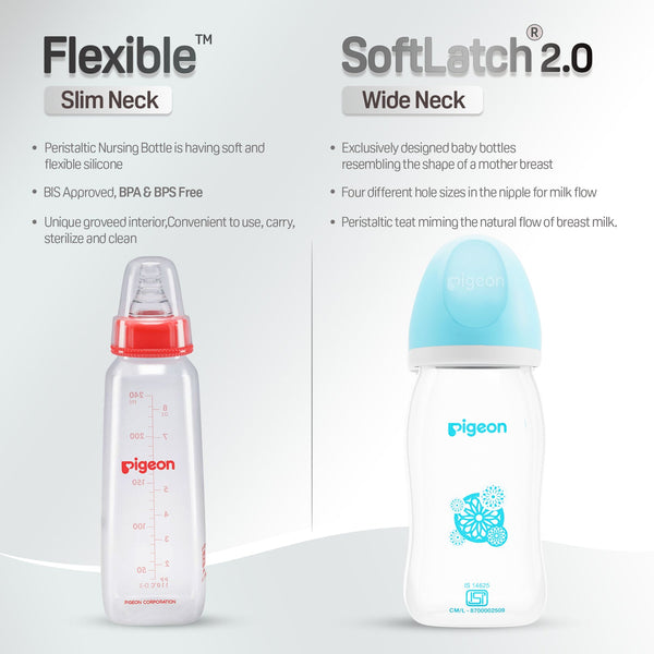 Pigeon Softlatch 2.0 Nursing bottle 240ml - Blue