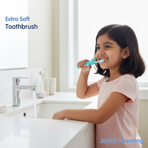 Hopop Kids Toothbrush for 3–8 Years | Extra Soft Bristles | Crocodile Design