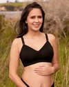 Momcozy YN21 Ultra Soft Seamless Nursing Bra 3 Pack L Black Beige Cream