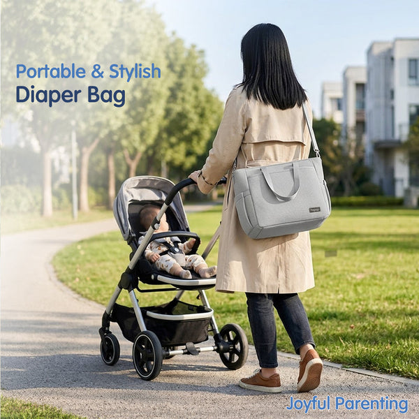 Hopop Tote Diaper Bag with Changing Mat One Size – Fern