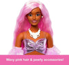 Barbie Deluxe Style Doll #1 in Barbiecore Outfit, Pink Hair and Glossy Pink Dress with Accessories Like Velvet Gloves, Money Purse