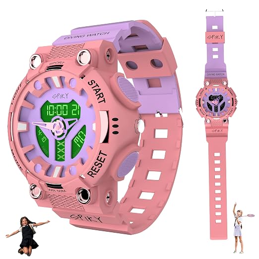 Spiky Premium Analog-Digital Watch EVA31 3–14Y – Purple