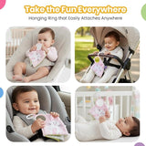 Soft Book for Babies, Crinkle Sensory With Rattle Sound Cloth, Soft Touch-and-Feel Fabric Book