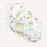 Abracadabra Muslin Bibs Set of 3 29 × 20 cm Sleepy Friends Multicolour