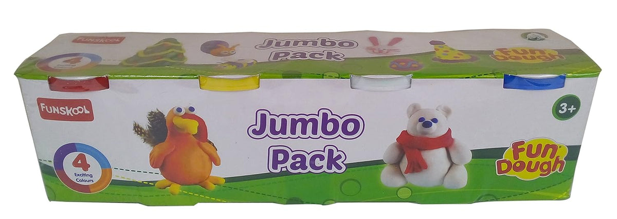 Dough Set Funskool Fundough Jumbo Pack 4 Large Tubs – Multicolour