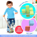 Giggles Rattle Strider Wooden Push Along 18M+ – Multicolor