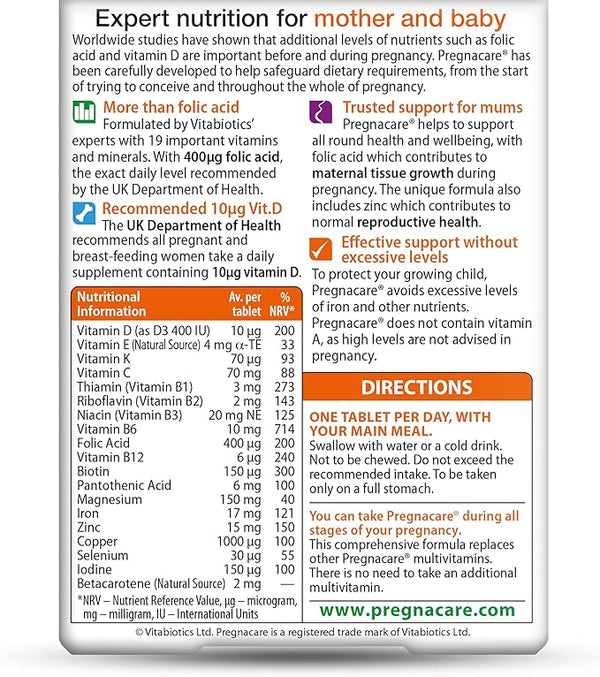 Pregnacare Original During Pregnancy Support Vitamins and Supplements, 90 Tablets (Pack of 1)