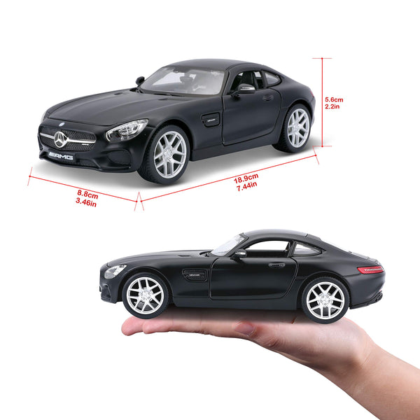 Maisto 1:24 Mercedes-Benz AMG GT Matte Black Licensed Diecast Scale Model Car