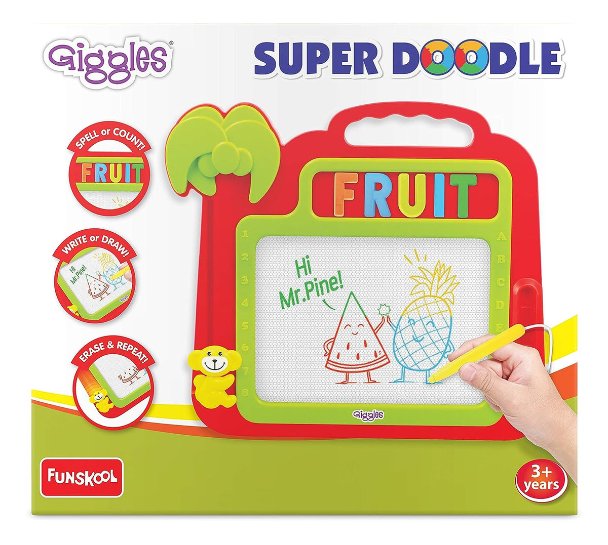 Giggles SuperMagnetic Doodle Board 42-Piece – Multicolor