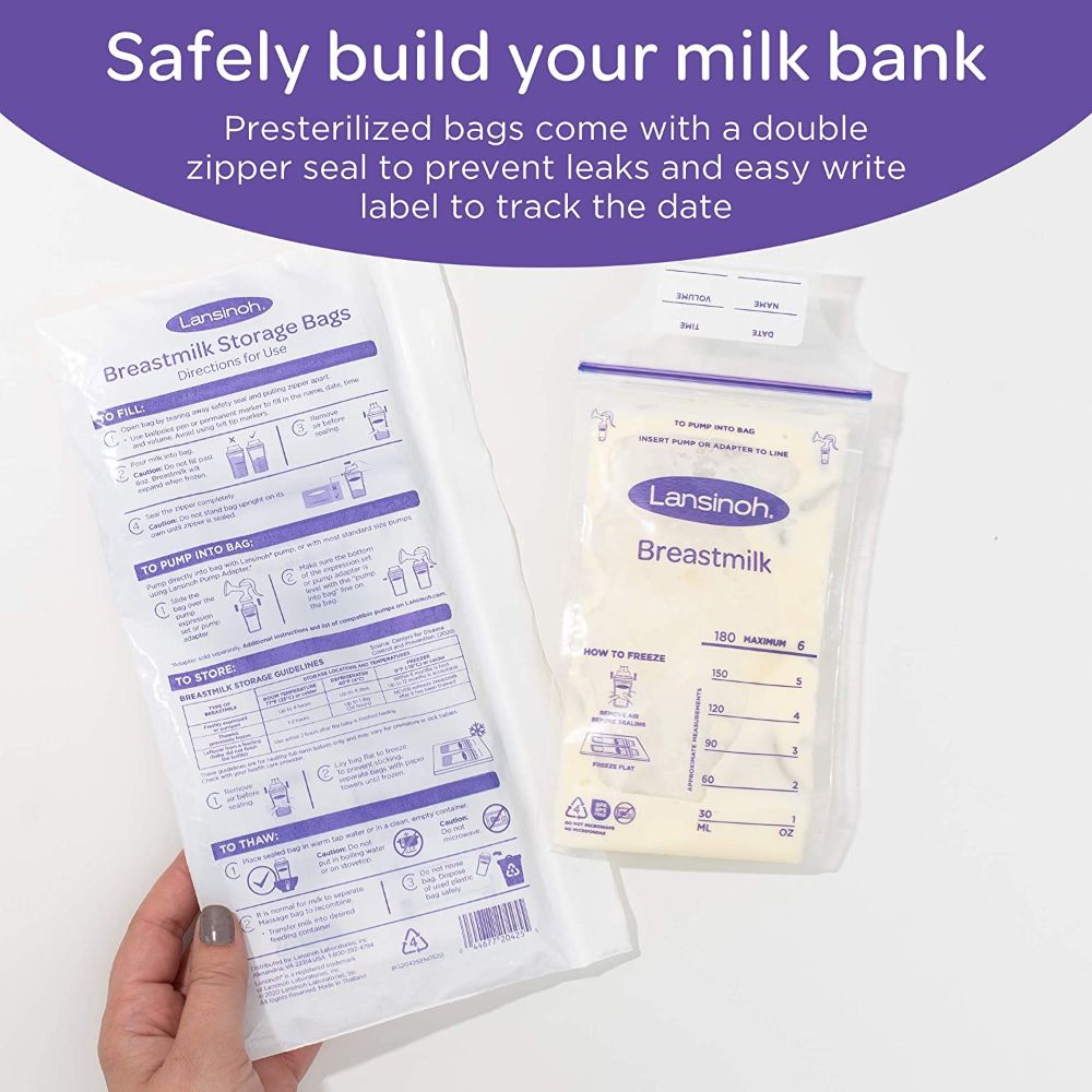 Lansinoh Breastmilk Storage Bags 180 ml Pack of 50