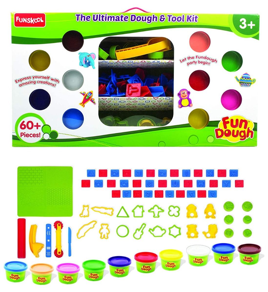 Dough Kit Funskool Fundough The Ultimate Dough & Tool Kit 10 Tubs 3Y+ – Multicolour