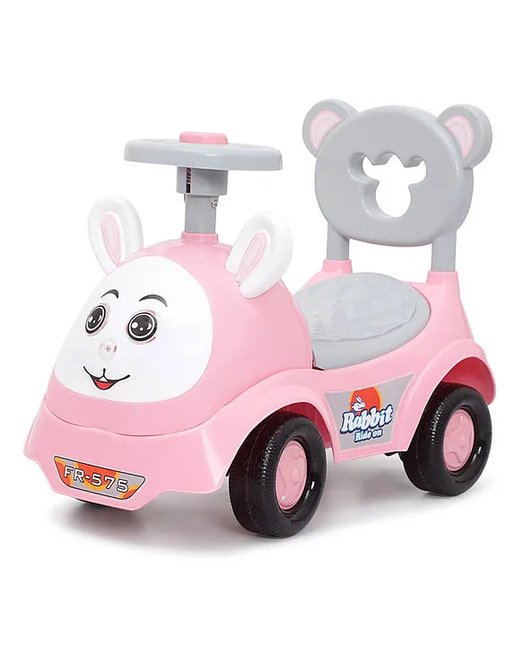 Dash Funride Rabbit Face Manual Push Ride-On 50.8 × 30.48 × 38.1 cm Pink
