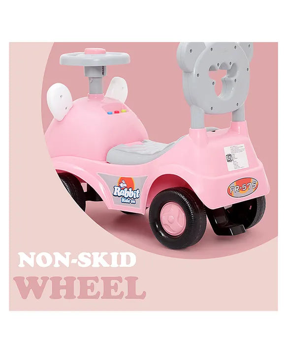 Dash Funride Rabbit Face Manual Push Ride On – Pink