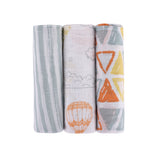 Abracadabra Cotton Muslin Swaddles Pack of 3 – Hot Air Balloon