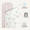 Abracadabra Muslin Burp Pad - Stars & Hearts