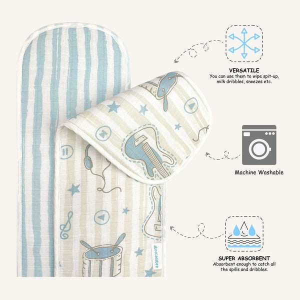 Abracadabra Muslin Burp Pad - Rockstar