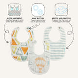 Abracadabra Hot Air Balloon Cotton Muslin Bibs – Pack of 3
