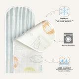 Abracadabra 4-Layer Muslin Burp Pads – Hot Air Balloon, Pack of 2