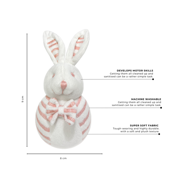 Abracadabra Bunny Rattle – Pink | Soft Plush Baby Rattle