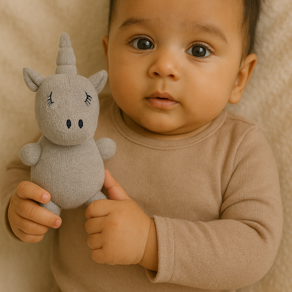 Abracadabra Luna the Unicorn Knitted Toy – Grey