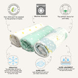 Abracadabra Muslin Wipes Set of 3 25 × 25 cm Lost in Clouds Multicolour