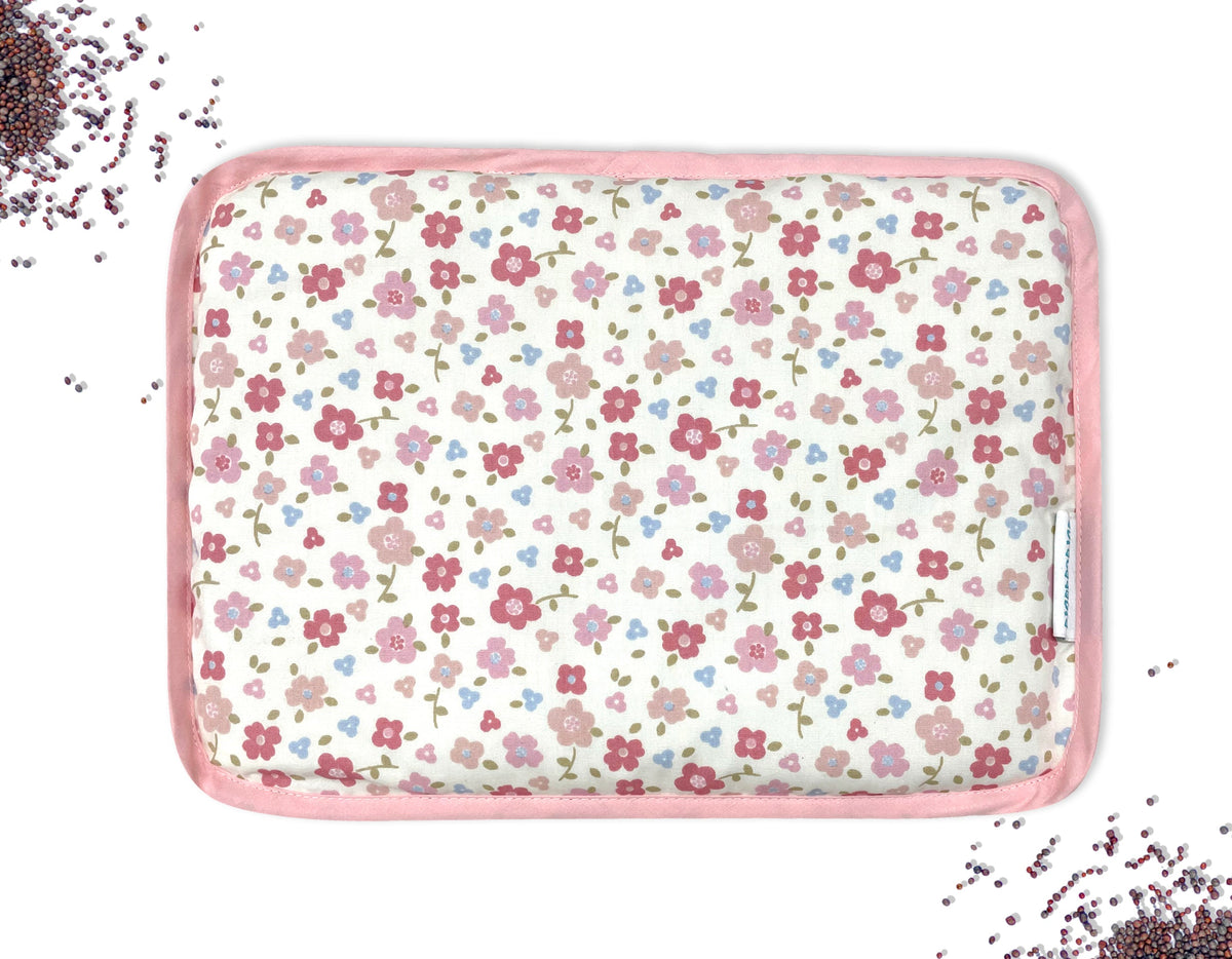 Abracadabra Rai Mustard Seed Baby Pillow – Vintage Floral Pink