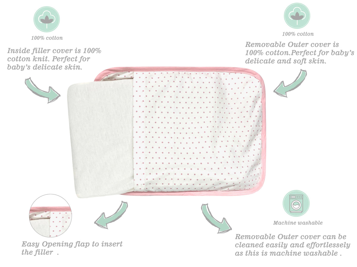 Abracadabra Rai Mustard Seed Baby Pillow – Vintage Floral Pink