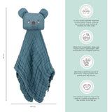 Abracadabra Organics Collectible Security Blanket with Cuddle Toy Koala Bear 38 × 38 × 4 cm Grey