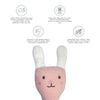 Abracadabra Organic Cotton Bunny Face Rattle – Pink | 3M+