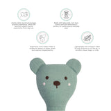 Abracadabra Organic Face Rattle Bear 20 × 9 × 5 cm Multicolour