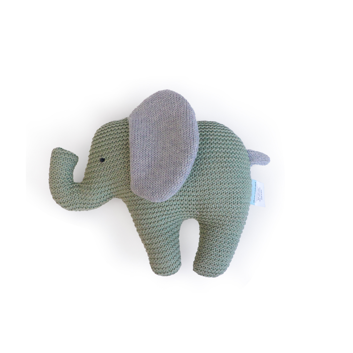 Abracadabra Eli the Elephant Knitted Soft Toy – Sage Green
