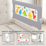 Hopop Baby Bed Rail Guard Secure Sleep Foldable Universal Fit – Grey