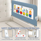 Hopop Baby Bed Rail Guard Secure Sleep Universal Fit Blue