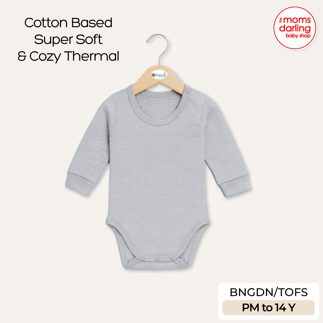 Babiano Cotton-Blend Button-Down Thermal Romper - Grey