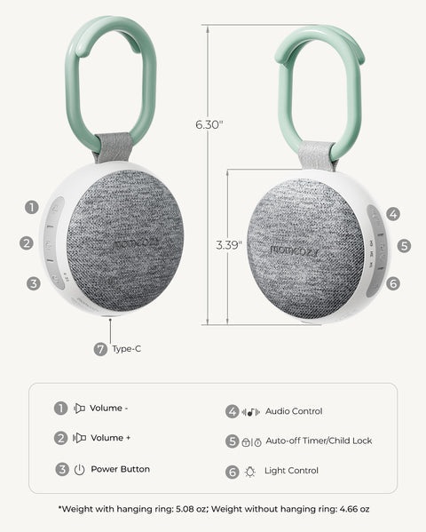 Momcozy WN06 Portable Sound Machine One Size Green