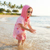 Quad Seven Twirling Ballerina Hooded Towel Poncho for Girls (2–4 Years) – Soft & Absorbent Beach & Bath Robe with Sunglasses