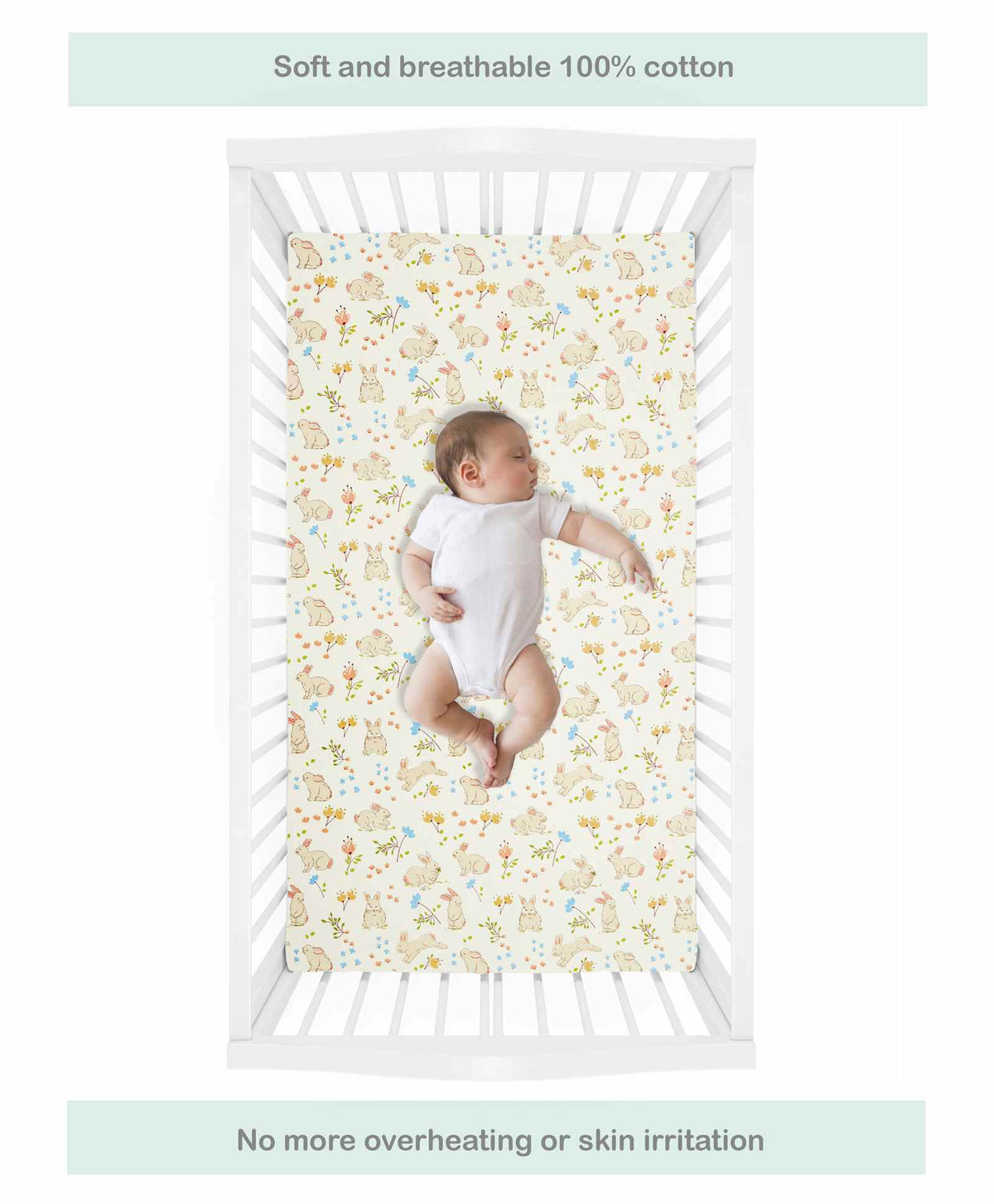 Abracadabra Bunny Garden Cotton Flat Bedsheets – Pack of 2