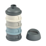 Béaba Formula Milk Container 4 Compartments – Mineral Grey / Blue