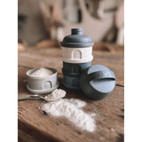 Béaba Formula Milk Container 4 Compartments – Mineral Grey / Blue
