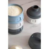 Béaba Formula Milk Container 4 Compartments – Mineral Grey / Blue