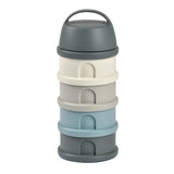 Béaba Formula Milk Container 4 Compartments – Mineral Grey / Blue