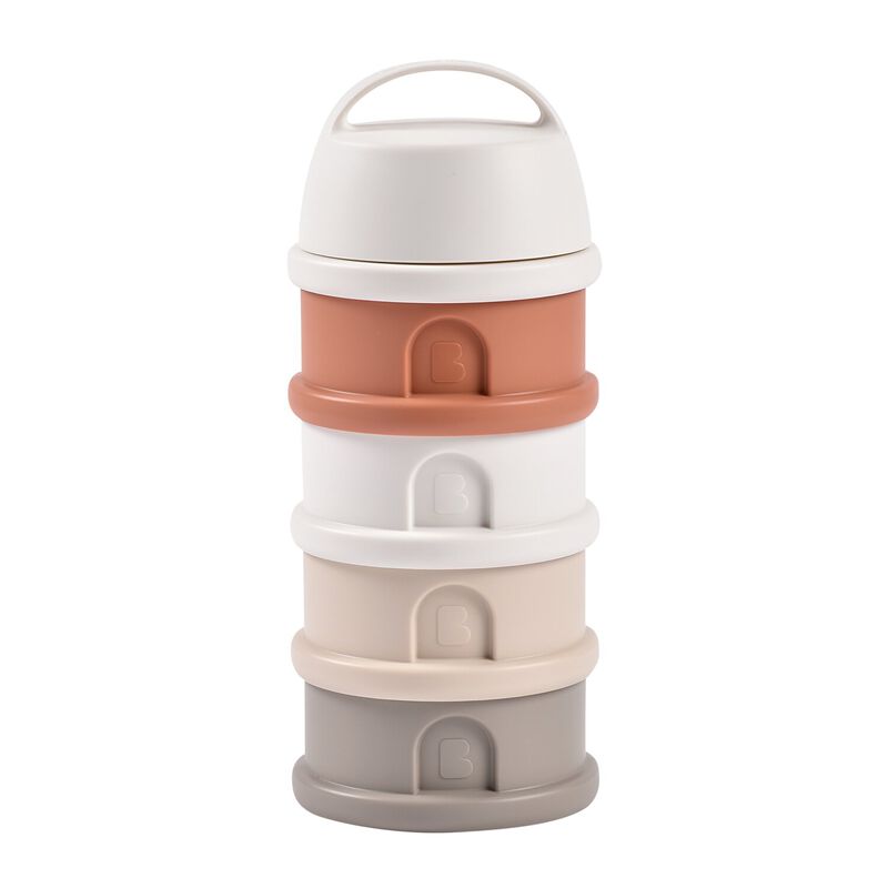 BEABA Formula Milk Container 4 Compartments – Cotton/Terracotta
