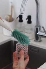 Béaba 2-in-1 Silicone Bottle Brush – Sage Green