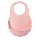 BÉABA Silicone Baby Bib with Food Catcher – Old Pink