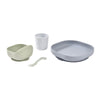 Béaba 4-Piece Silicone Baby Feeding Dinner Set 4M+ – Pebble