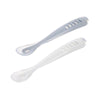 Béaba 1st Stage Silicone Spoons with Carry Box, Set of 2 – Pebble & Cloud Blue