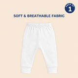 Hopop Baby Cotton Pajama Pants Pack of 1 0-3 Months - White