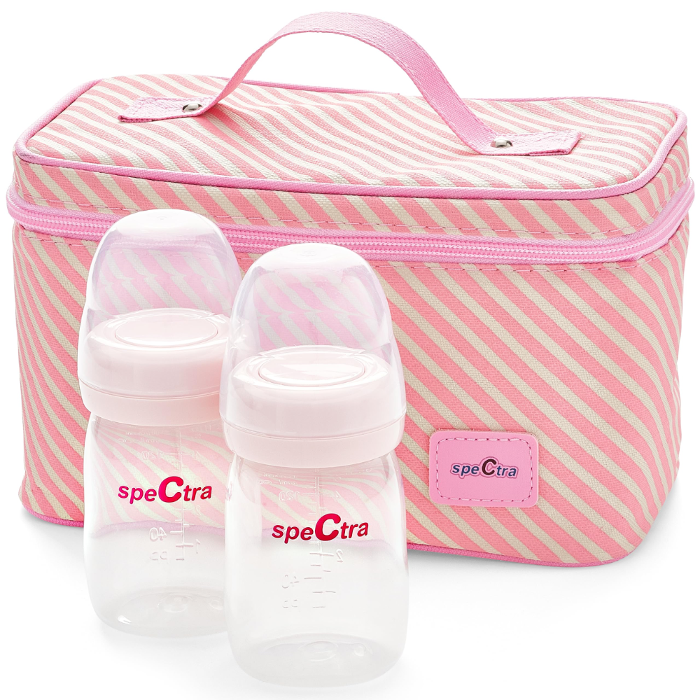 Spectra Pink Insulated Cooler Kit with Ice Pack & Wide Neck Bottles