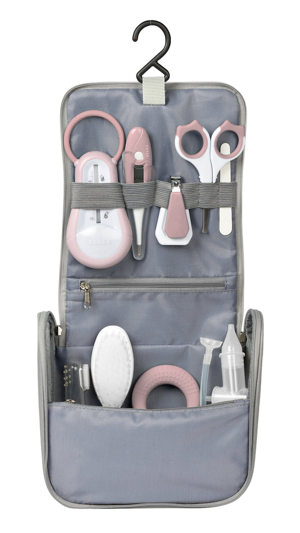 Béaba Hanging Toiletry Pouch 9 Accessories – Old Pink