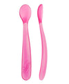 Chicco Soft Silicone Spoon Pack Of 2 - Pink 6M+